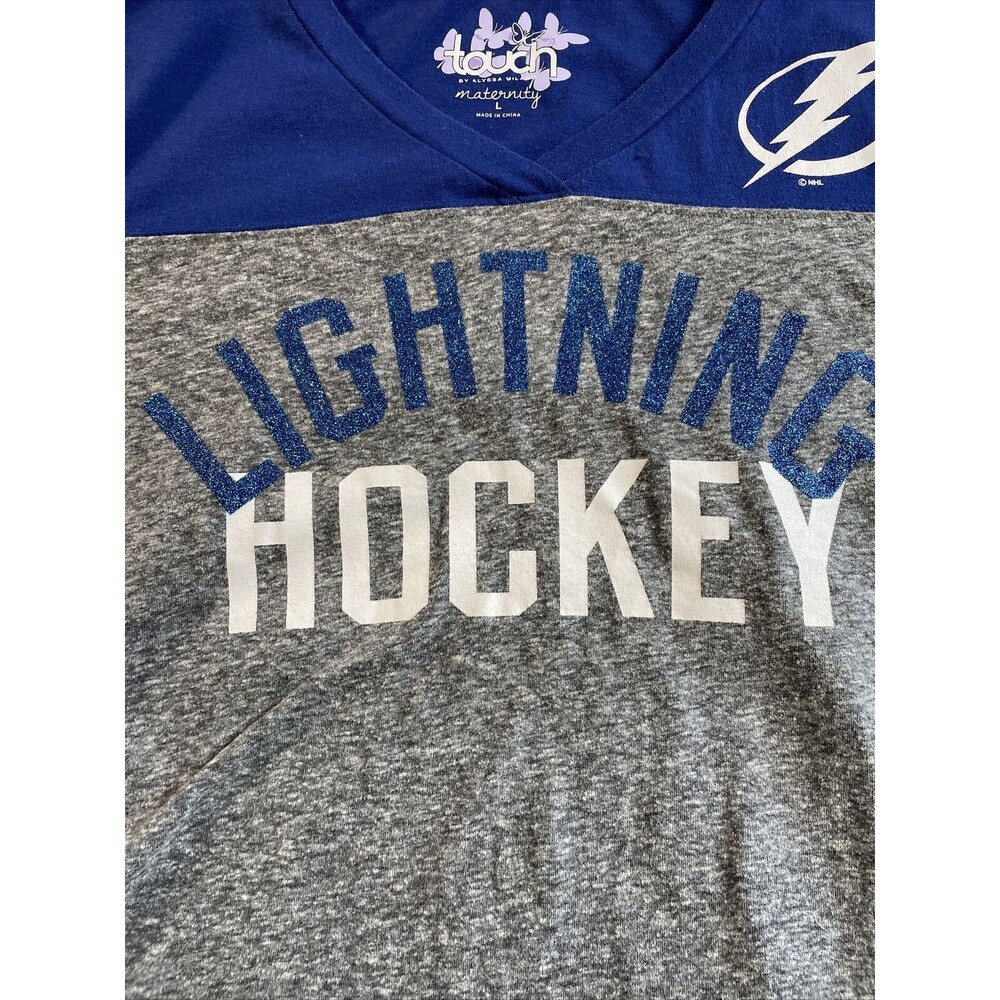 Tampa Bay Lightning Shirt Women’s Maternity Large Touch Alyssa Milano Hockey